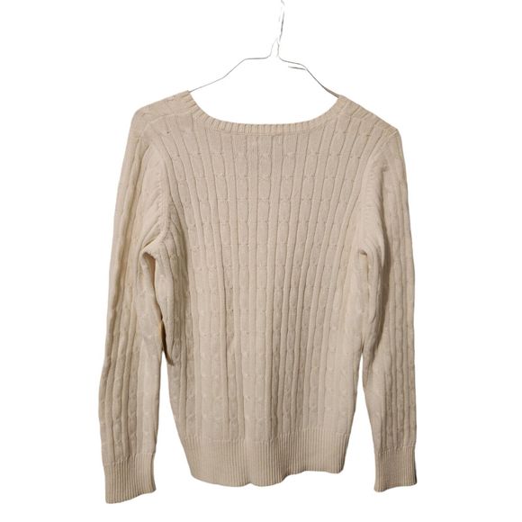 St. John's Bay Long Sleeve Cream Cable‎ Knit Women's Size Large New With Tags - Picture 2 of 2